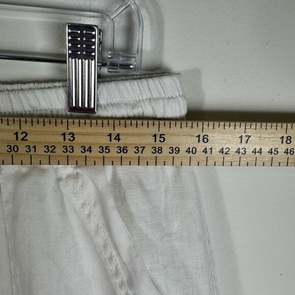 MAGASCHONI Women’s 100% Linen Cargo Jogger Pants Size Large Drawstring Pockets - Picture 4 of 9